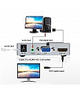 Конвертер (перетворювач) сигналу VGA в HDMI Dtech DT-7004B Сірий