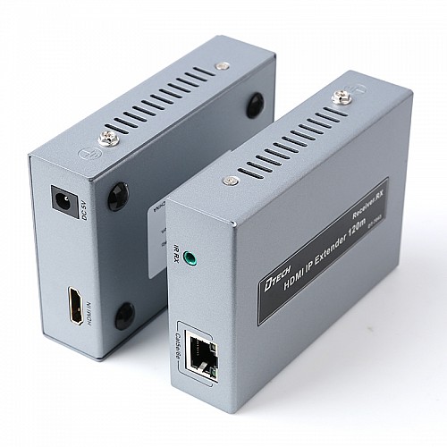 Комплект HDMI удлинитель IP с IR по Ethernet кабеля UTP Dtech DT-7043
