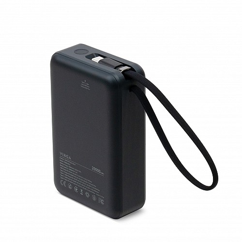 Батарея универсальная Patrul Vinga 20000 mAh 65W USB-C Cable