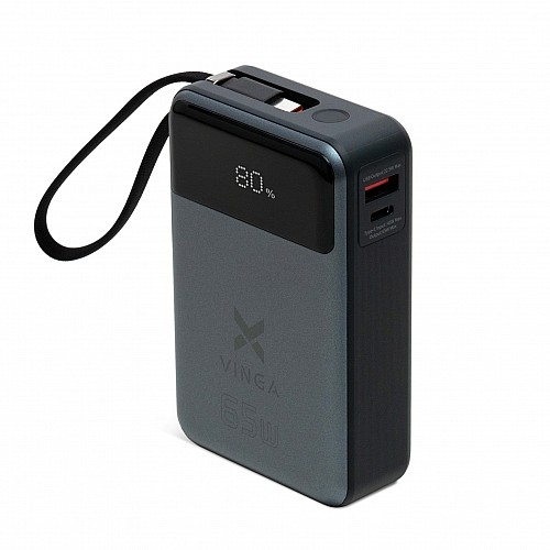 Батарея универсальная Patrul Vinga 20000 mAh 65W USB-C Cable