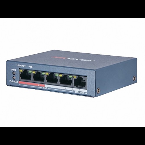 4-портовый POE коммутатор Hikvision Hikvision DS-3E0105P-E/M(B)