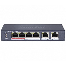 4-канальный ethernet неуправляемый poe hikvision ds-3e0106p-e/m