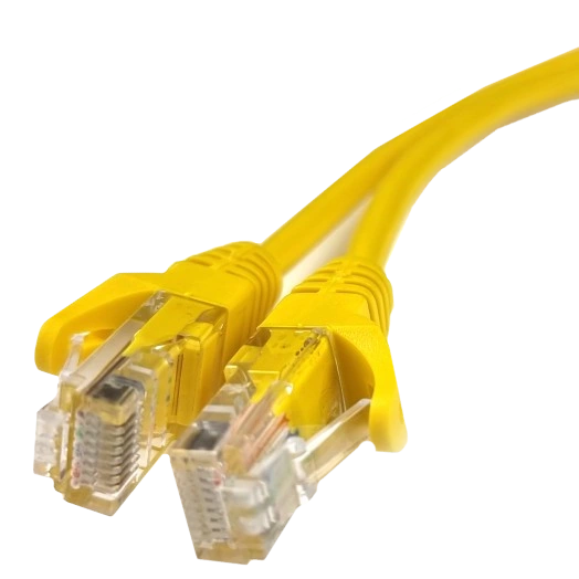 Патч-корд литой желтый eserver 5е utp rj45 1м
