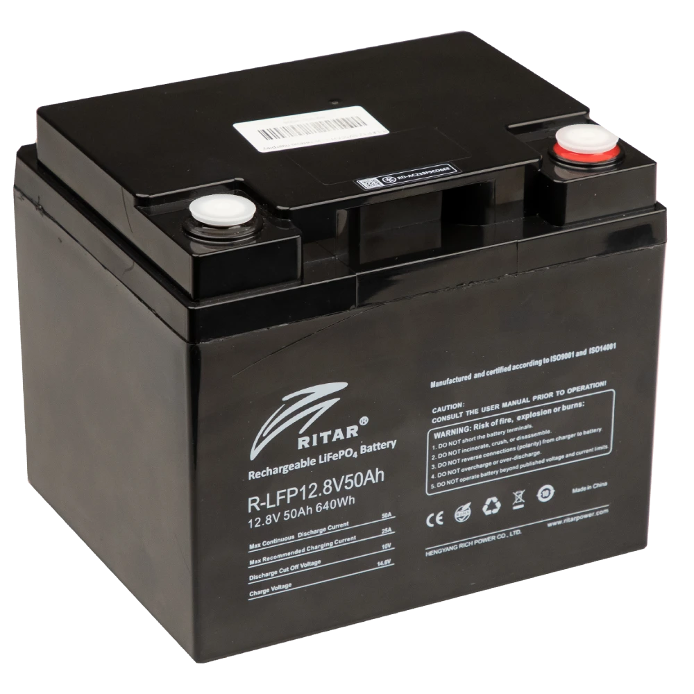 Батарея з системою підігріву ritar ritar r-lfp12.8v50ah