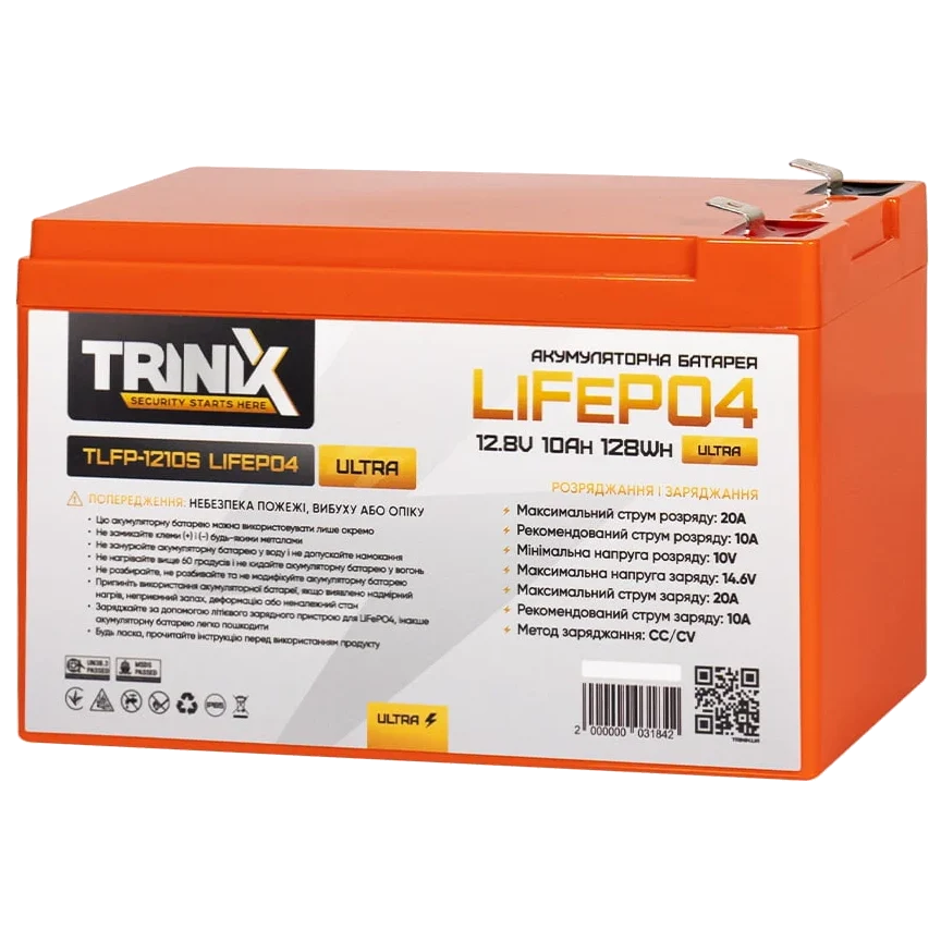 Литиевая аккумуляторная батарея trinix trinix tlfp-1210s ultra 10А•ч 12В