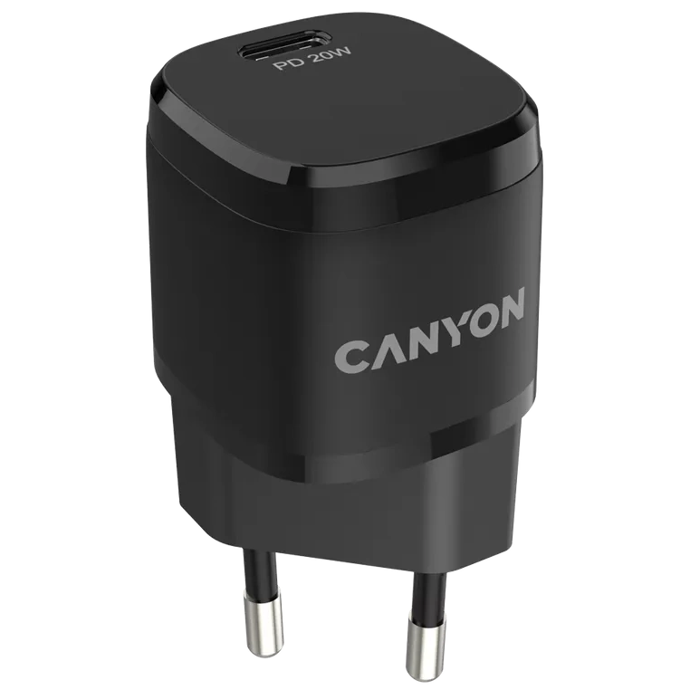 Сетевое зарядное устройство canyon canyon h-08 black (pd 20w)