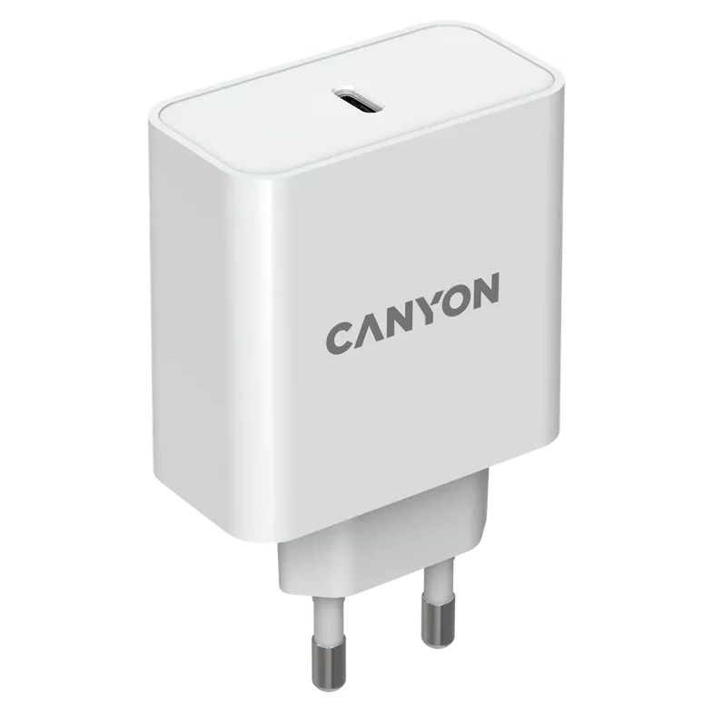 Сетевое зарядное устройство canyon canyon h-65 white (gan 65w)