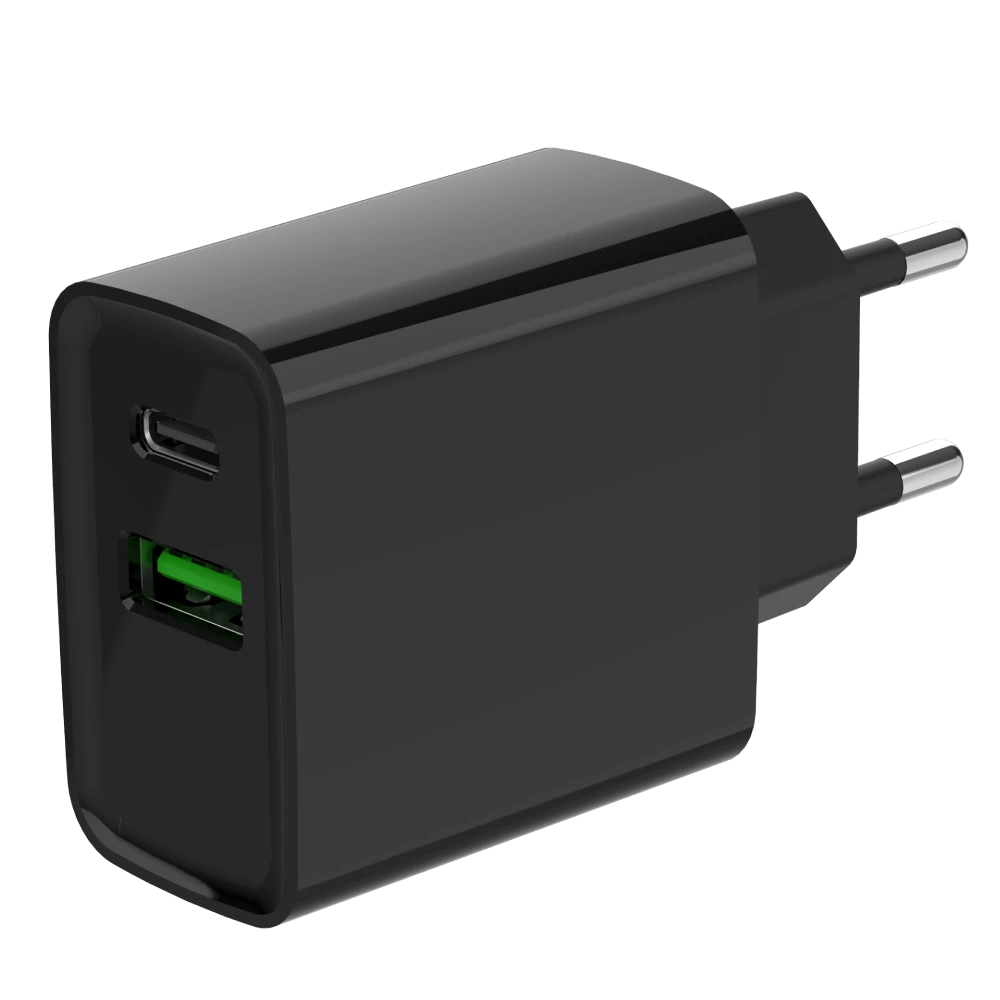 Мережевий зарядний пристрій gembird gembird ta-uc-pdqc20-01-bk (usb type a + usb type c)