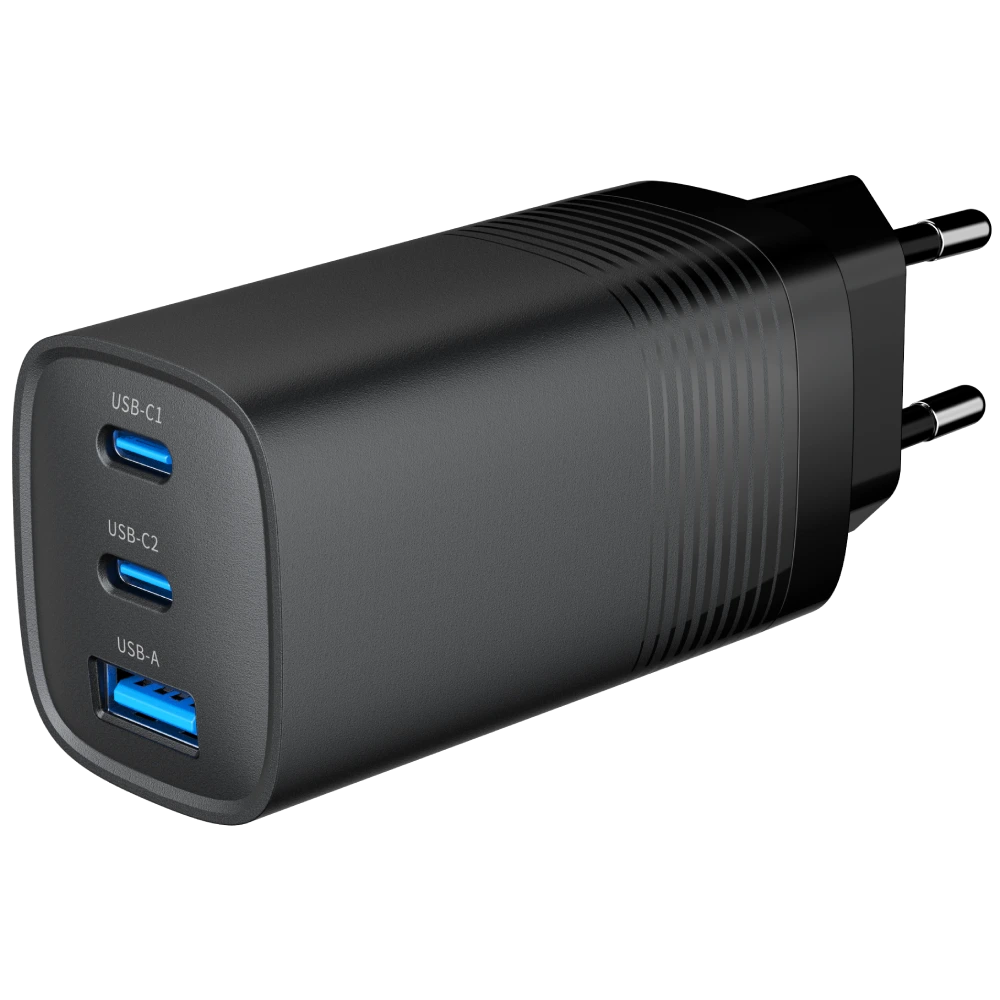 Мережевий зарядний пристрій gembird gembird ta-uc-pdqc65-01-bk (usb type a + usb type c)