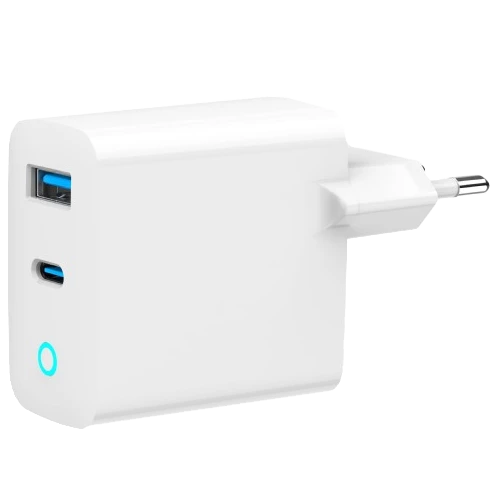 Мережевий зарядний пристрій gembird gembird ta-uc-pdqc65l-w-01 (usb type a + usb type c)