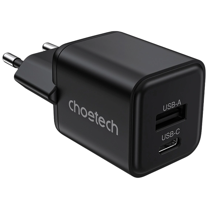 Адаптер choetech choetech pd5012 mini black pd30w gan a+c
