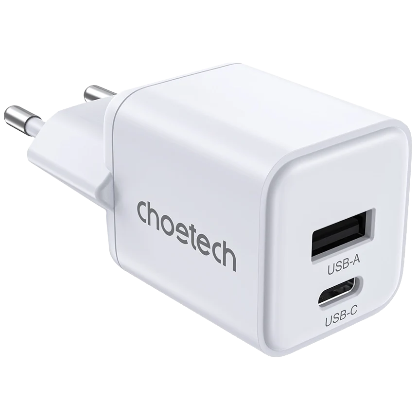 Адаптер choetech choetech pd5012 mini white pd30w gan a+c