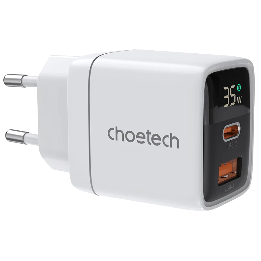 Адаптер choetech choetech pd6052 white pd35w gan a+c
