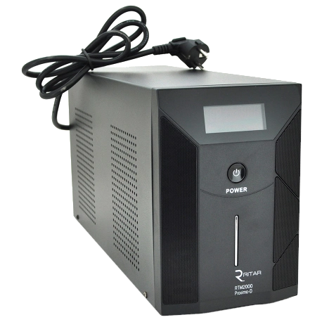 Джерела безперебійного живлення ritar ritar rtm2000 (1200w) proxima-d lcd, avr, 2st, 3xschuko socket, 4x12v7,5ah