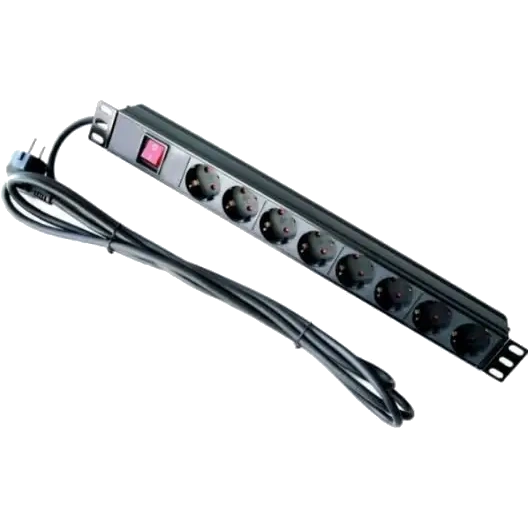 Фильтр 8 розеток + кабель 1,8м 19'' с выключателем hypernet hypernet spp8