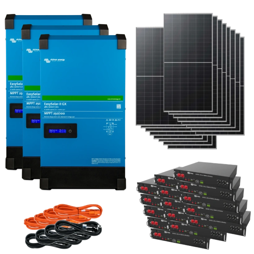 Система автономного живлення victron energy victronenergy + dyness 3 фази 12кВт 50,4кВт*год 13,8кВт