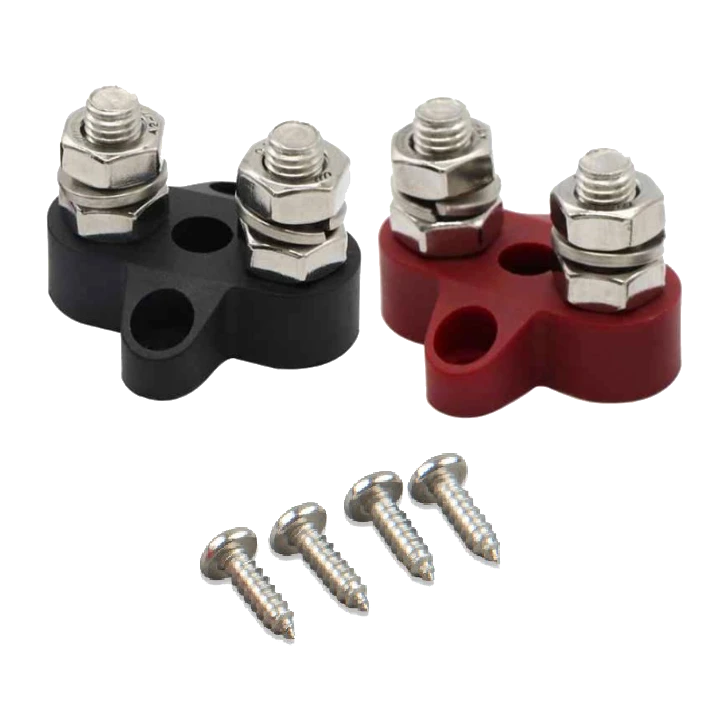 Подвійний набір клем m8 victron energy victron energy dual terminal stud m8-linked set (1 red/1 black)