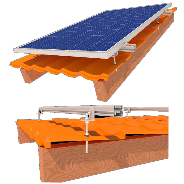 комплект кріплення 3 сонячних панелей до 1145мм металочерепиця, шифер kripter stringsetter ss-xl-m 03