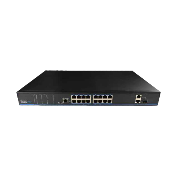 16 портов 10/100 Мбит/с poe+ 2 порта gigabit rj-45 (1 порт комбинированный sfp) utepo utp3218ts-psb