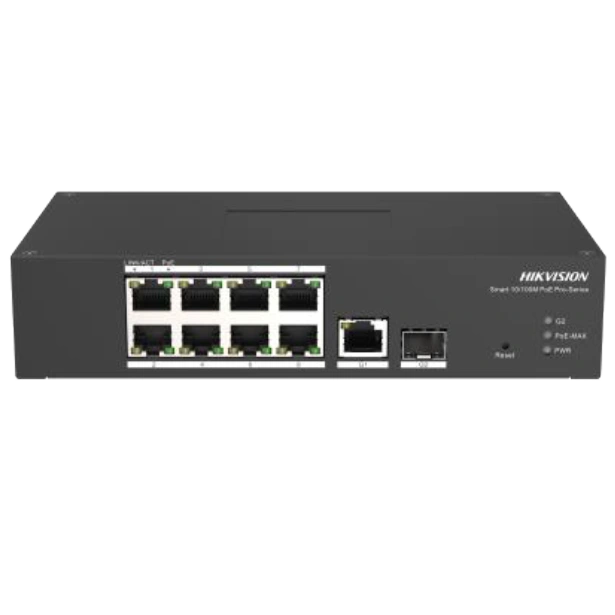 Управляемый 8-портовый коммутатор poe 10/100 Мбит/с hikvision ds-3t1310p-si/hs