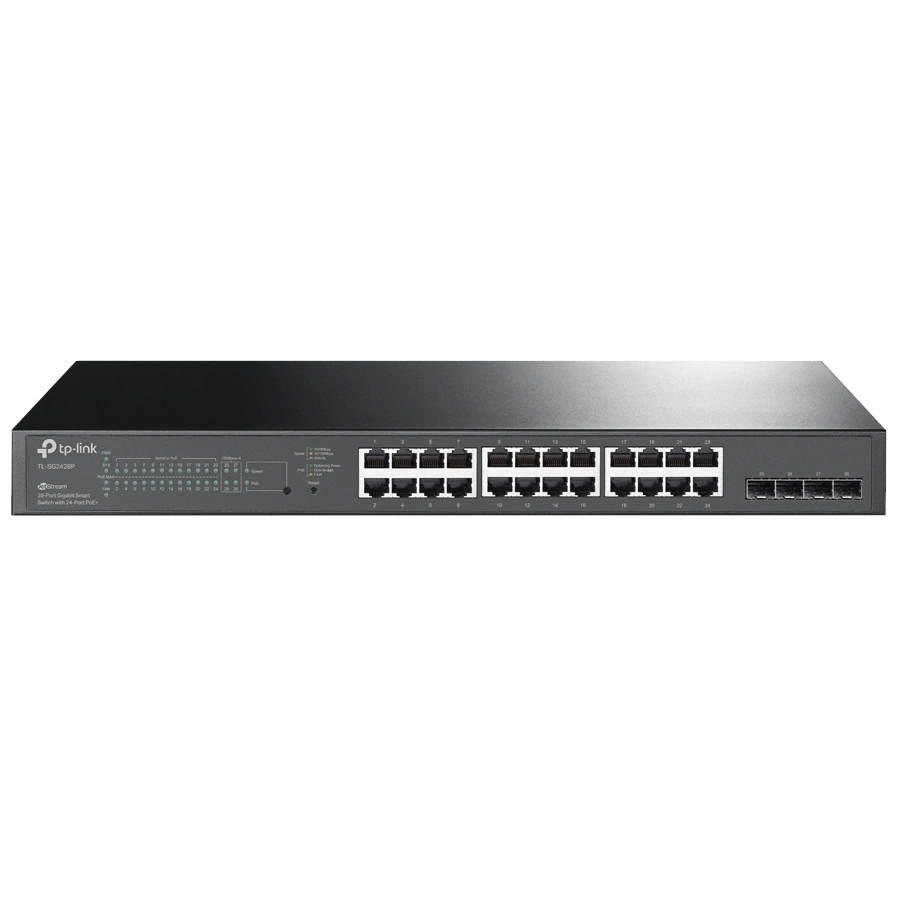 24-портовый управляемый 10/100/1000 Мбит/с poe+ tp-link tp-link tl-sg2428p