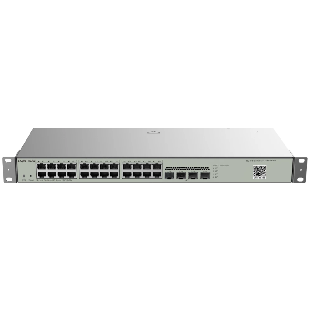 24-портовый гигабитный l2 управляемый коммутатор ruijie ruijie rg-nbs3100-24gt4sfp-v2