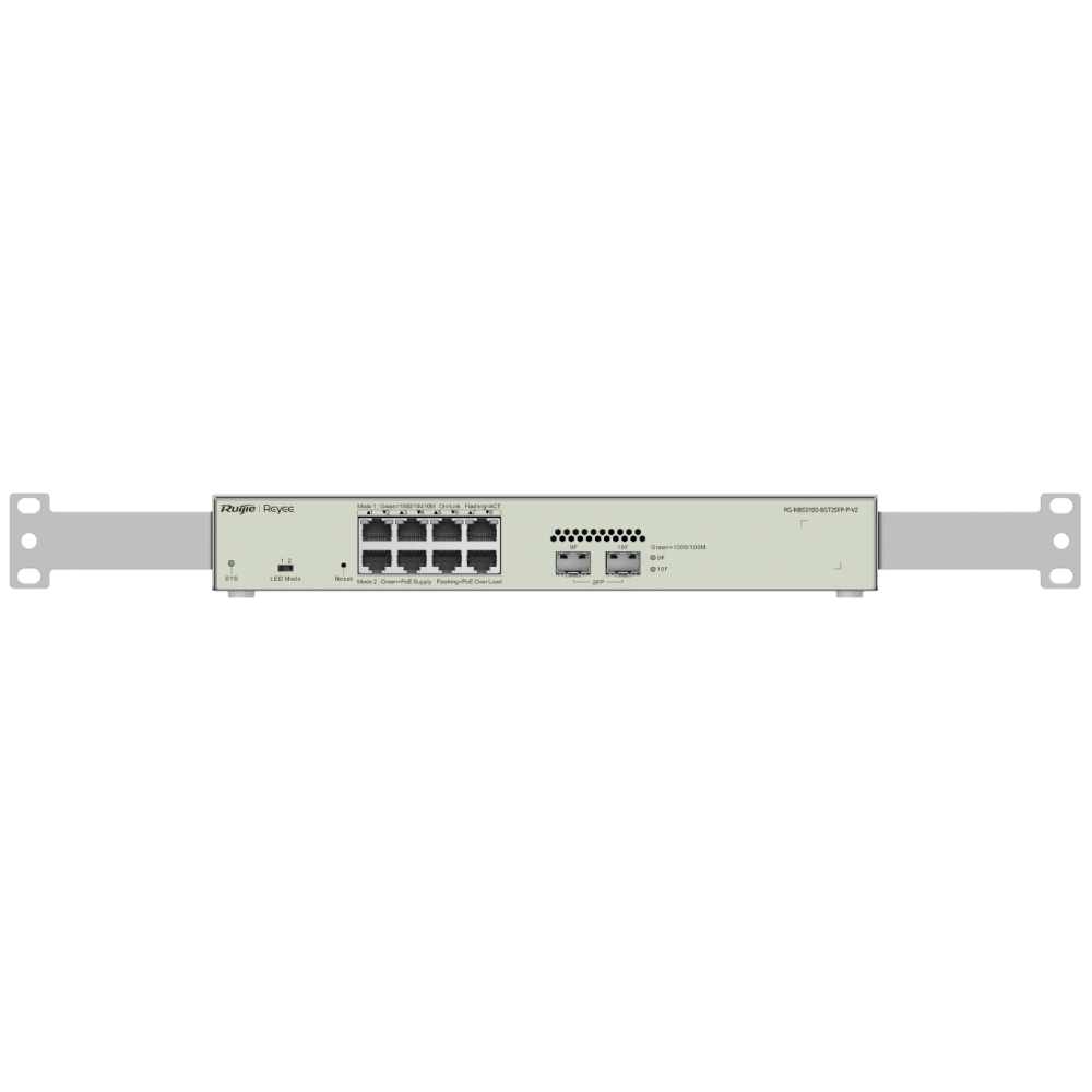 8-портовый гигабитный l2 управляемый коммутатор poe ruijie ruijie rg-nbs3100-8gt2sfp-p v2