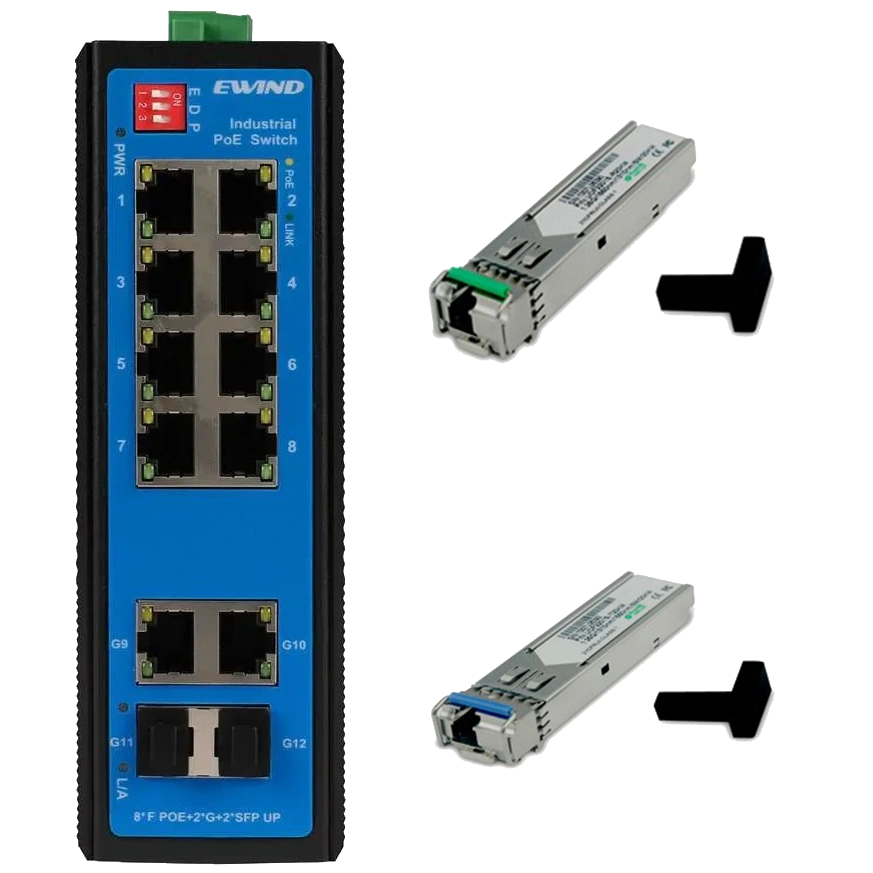 Комплект ewind ew-pis1712-8fe + sfp-1.25g-20km-tx/rx