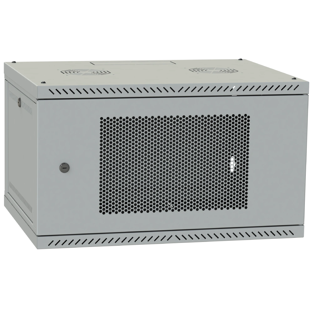 Шкаф телекоммуникационный ipcom 4u 600x350 дверь перфорация (серая)