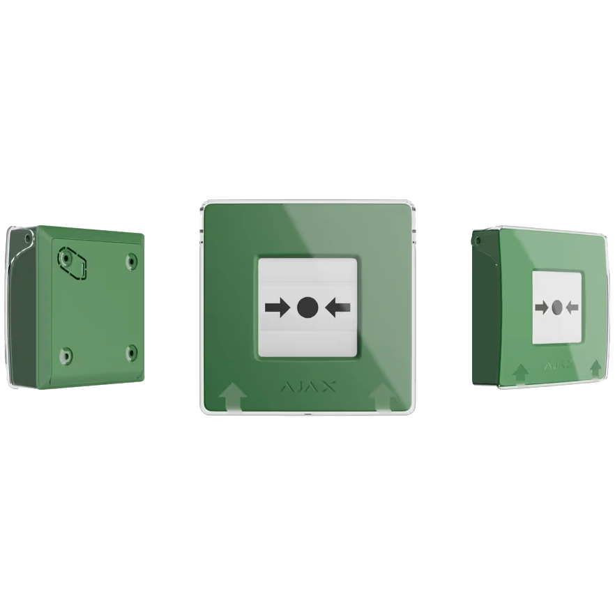 Беспроводной ручной извещатель ajax ajax manual call point (green)