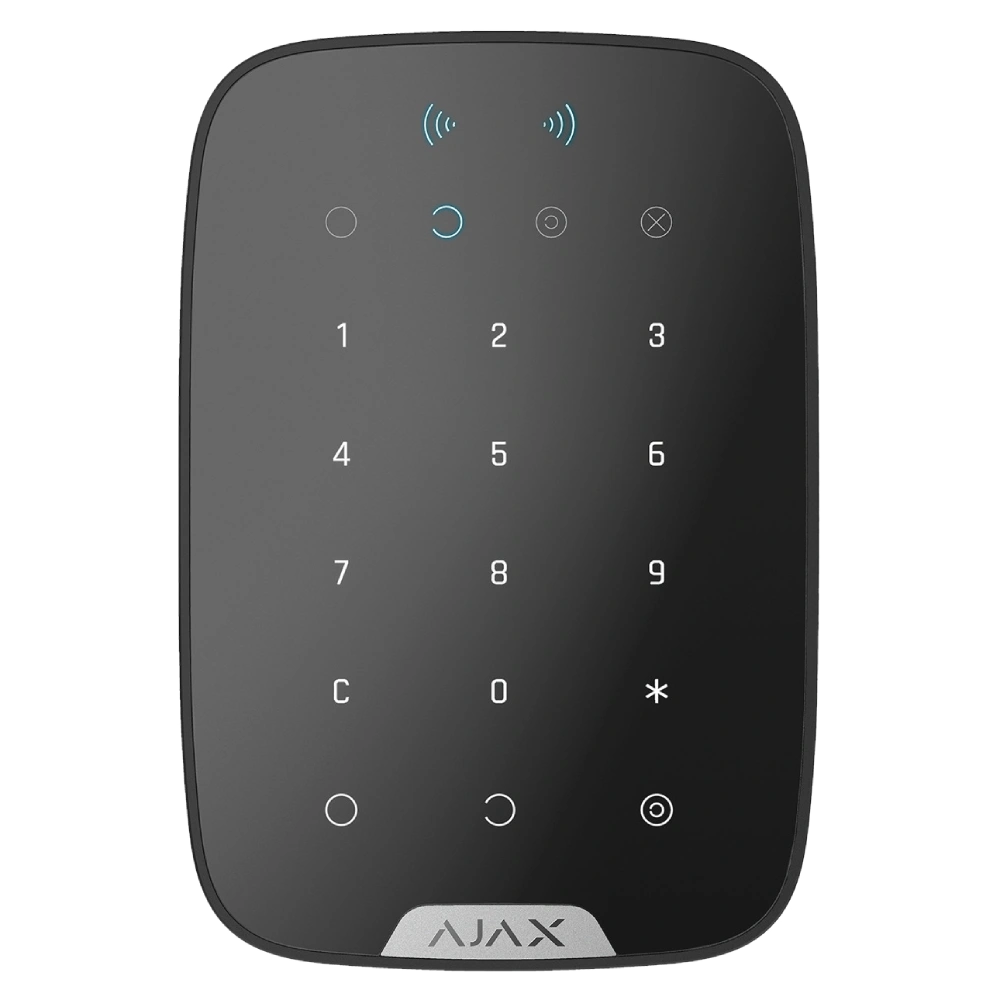 Бездротова клавіатура з підтримкою захищених карток і брелоків ajax ajax keypad s plus (8pd) black