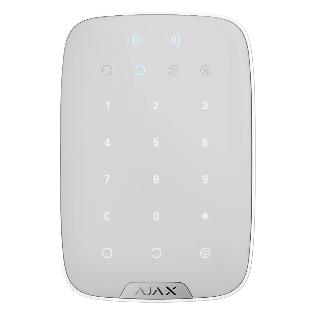 Бездротова клавіатура з підтримкою захищених карток і брелоків ajax ajax keypad s plus (8pd) white