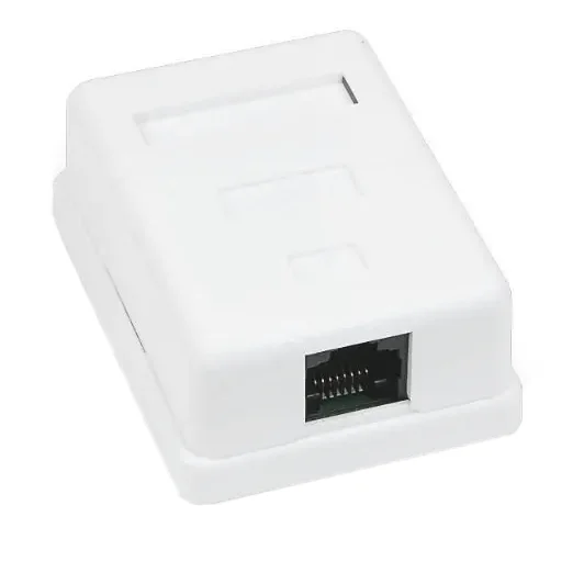 Розетка 1-портовая rj45 utp, белая, 5e hypernet mb-utp1