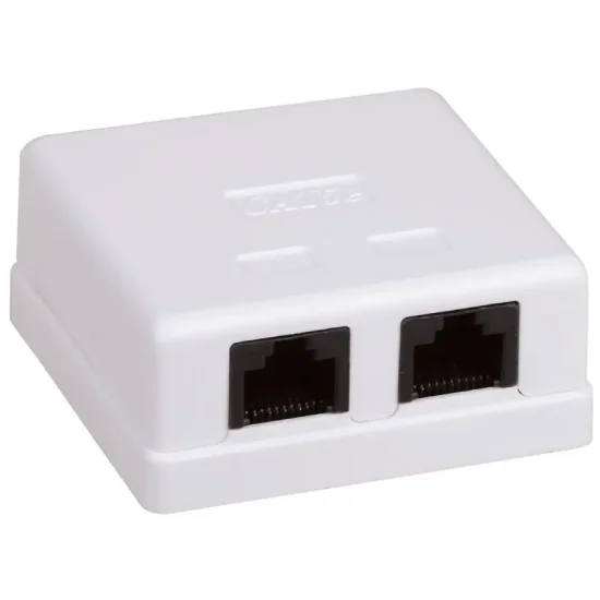 Розетка 2-портовая rj45 utp, белая, 5e hypernet mb-utp2