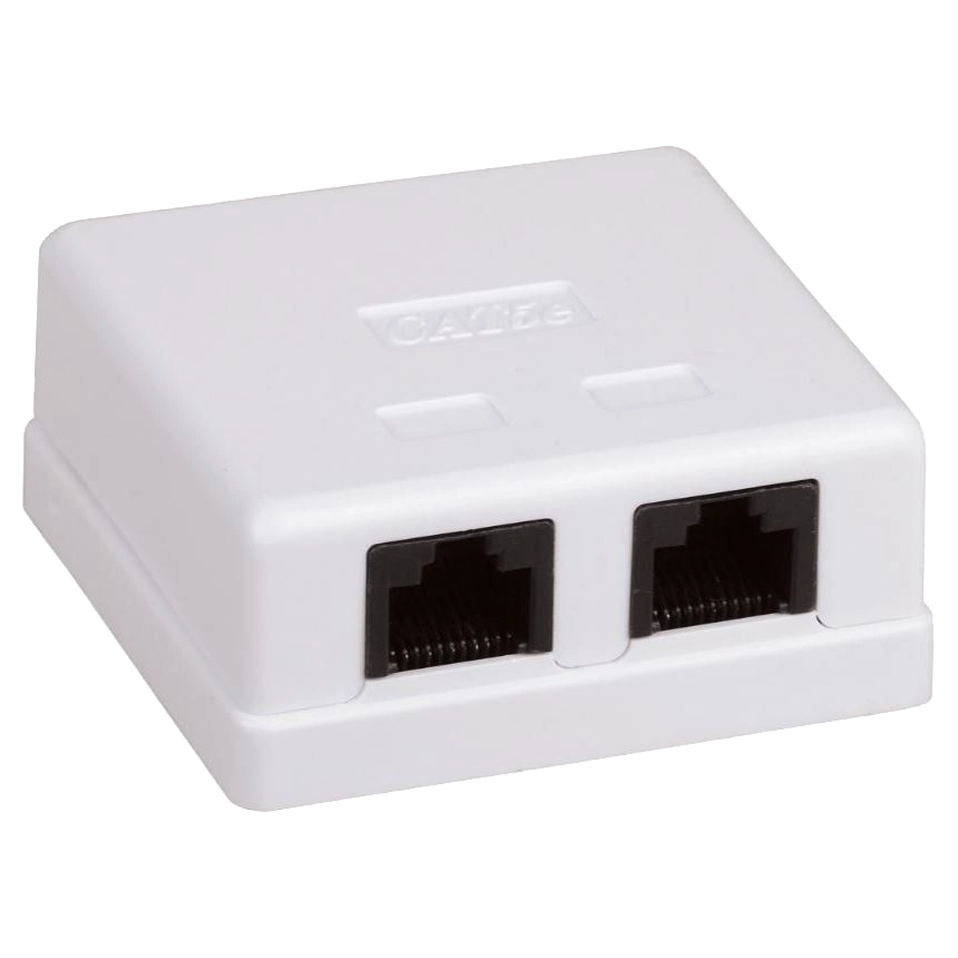 Розетка 2-портовая rj45 utp, белая, 6 категория hypernet hypernet mb-utp6-2