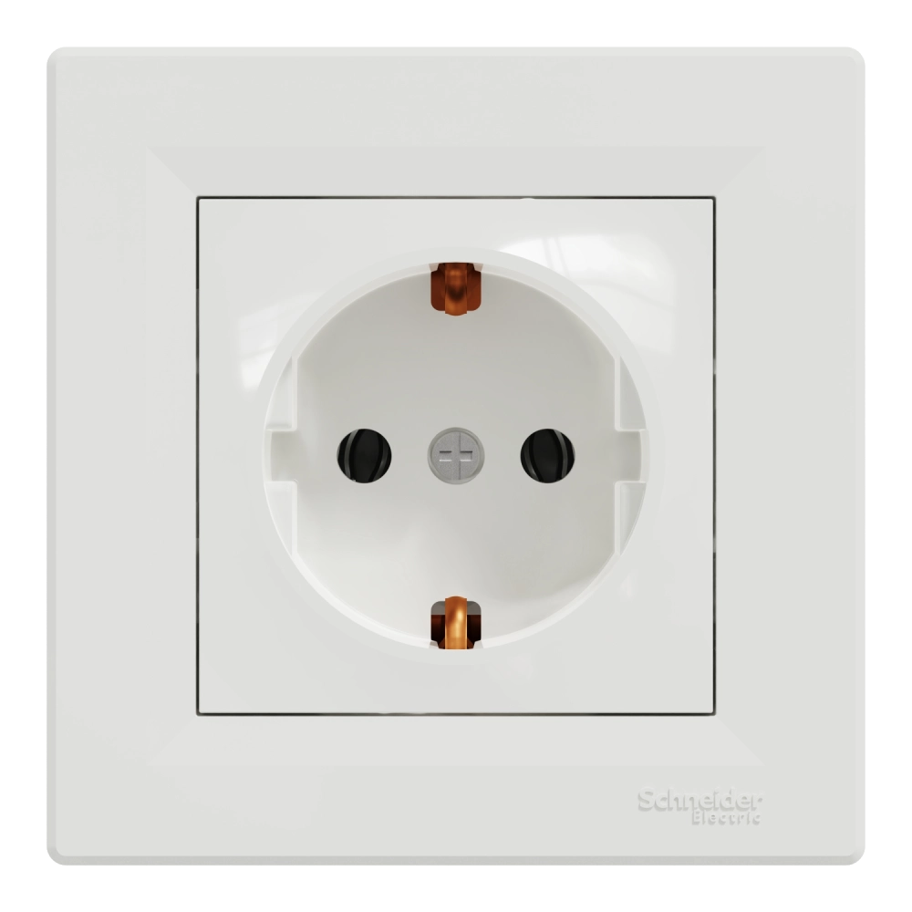 Розетка одинарная с заземлением schneider electric schneider electric asfora eph2900121