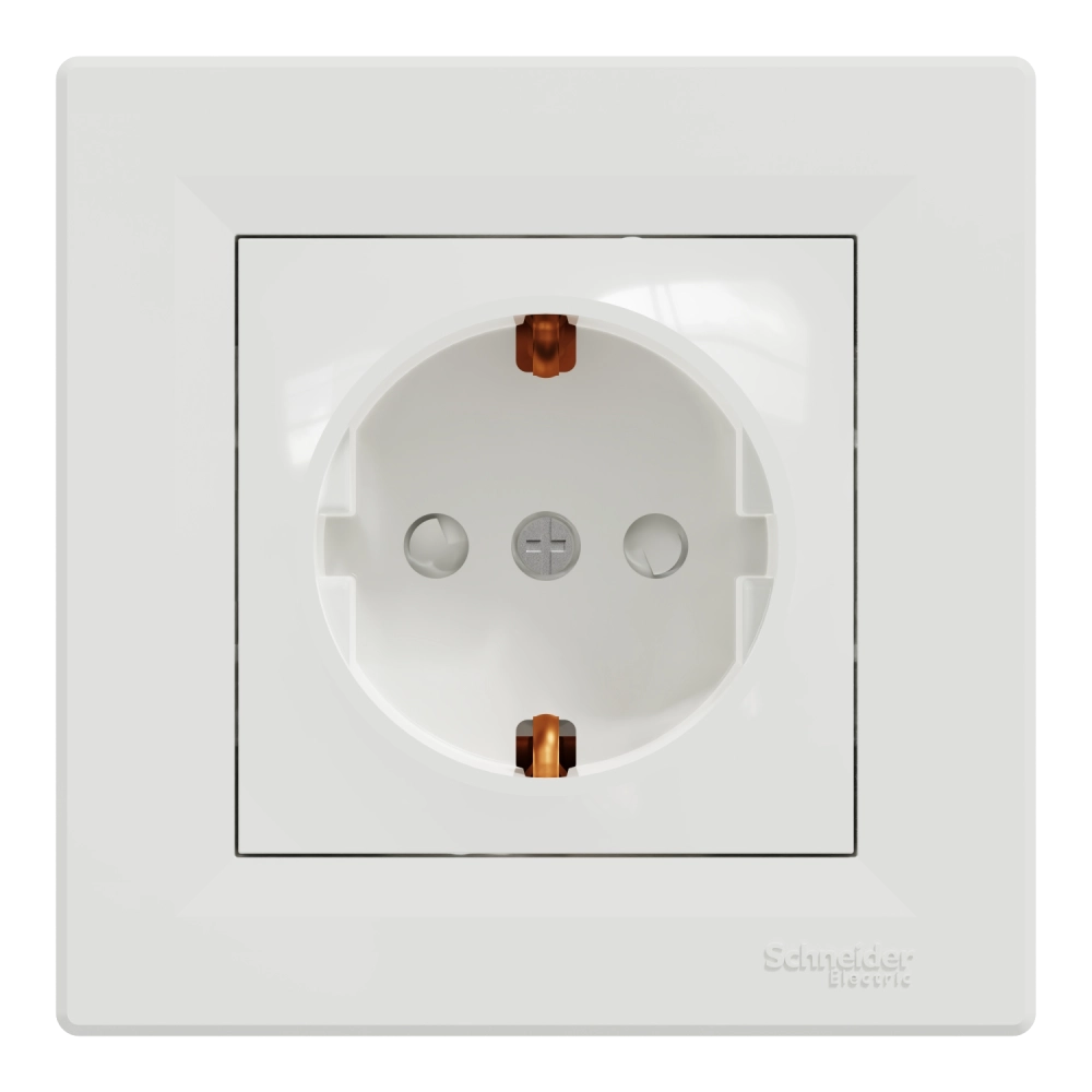 Розетка одинарная с заземлением и шторкой schneider electric schneider electric asfora eph2900221