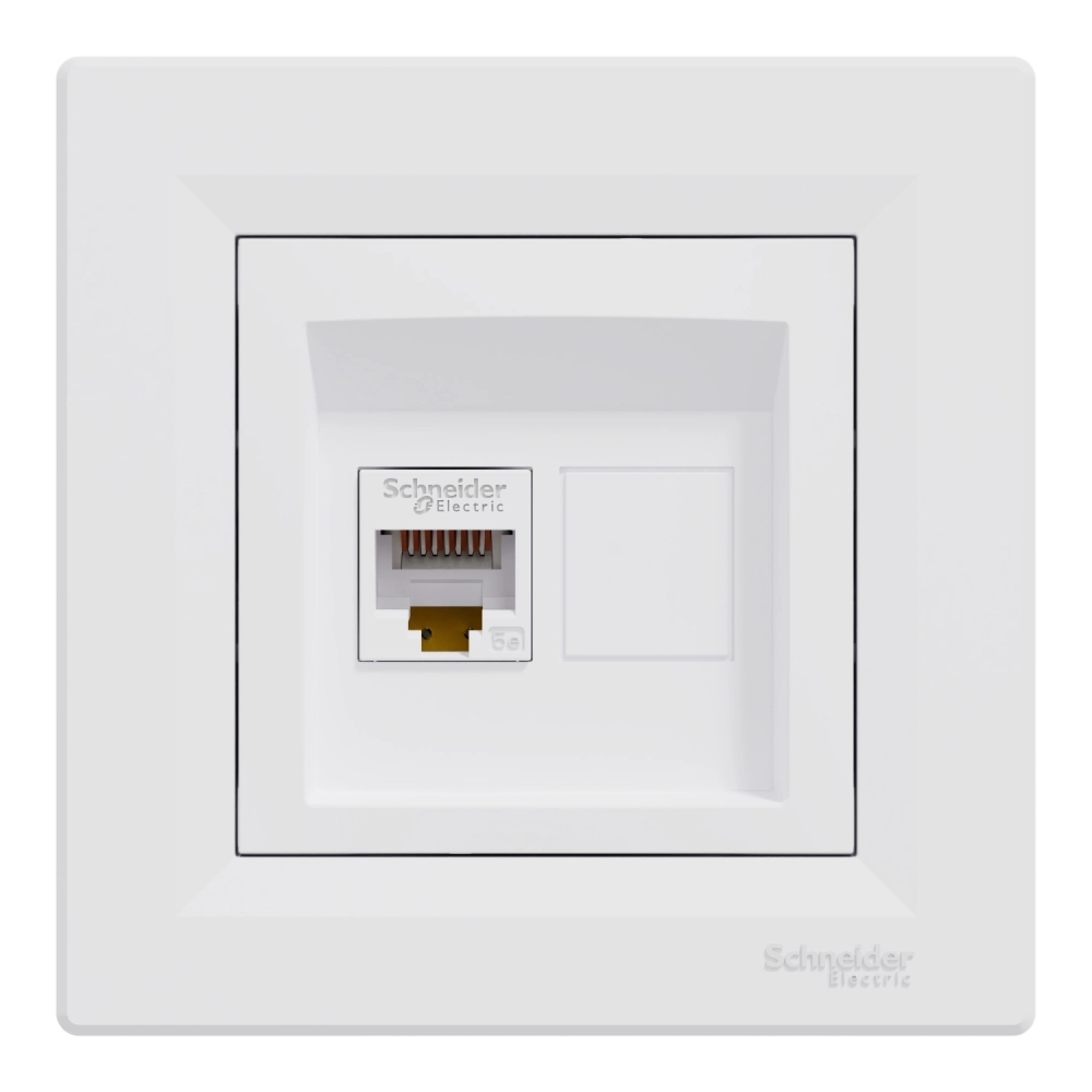 Розетка компьютерная одинарная schneider electric schneider electric asfora eph4300121 rj45 кат.5е utp