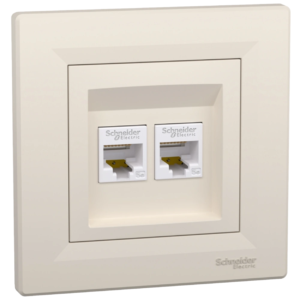 РОЗЕТКА КОМПЬЮТЕРНАЯ rj45 utp КАТ. 5Е ДВОЙНА schneider electric schneider electric asfora eph4400123