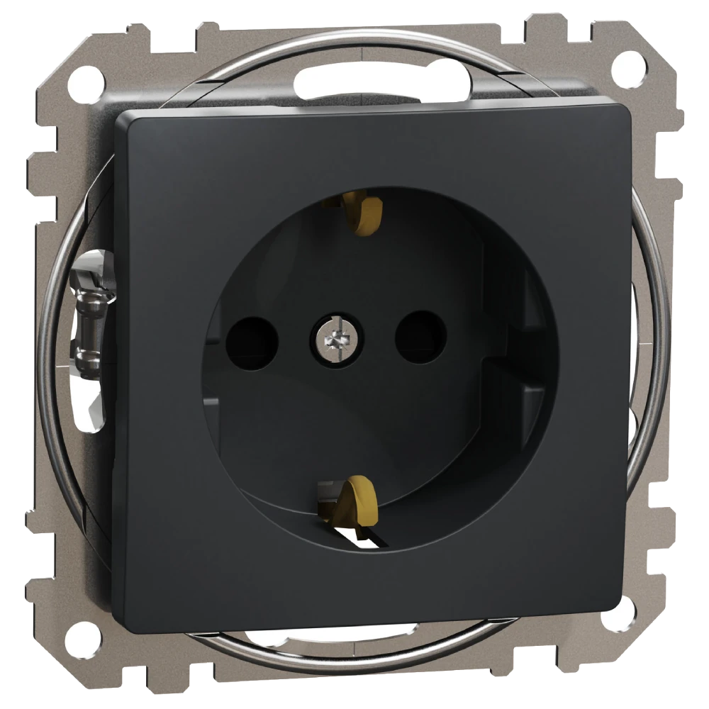 Розетка с заземлением и шторками Черный sedna design schneider electric schneider electric sedna design & elements sdd114022