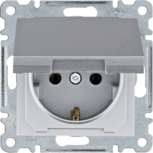 Розетка с з/к с крышкой hager hager lumina wl1152 16А/230В