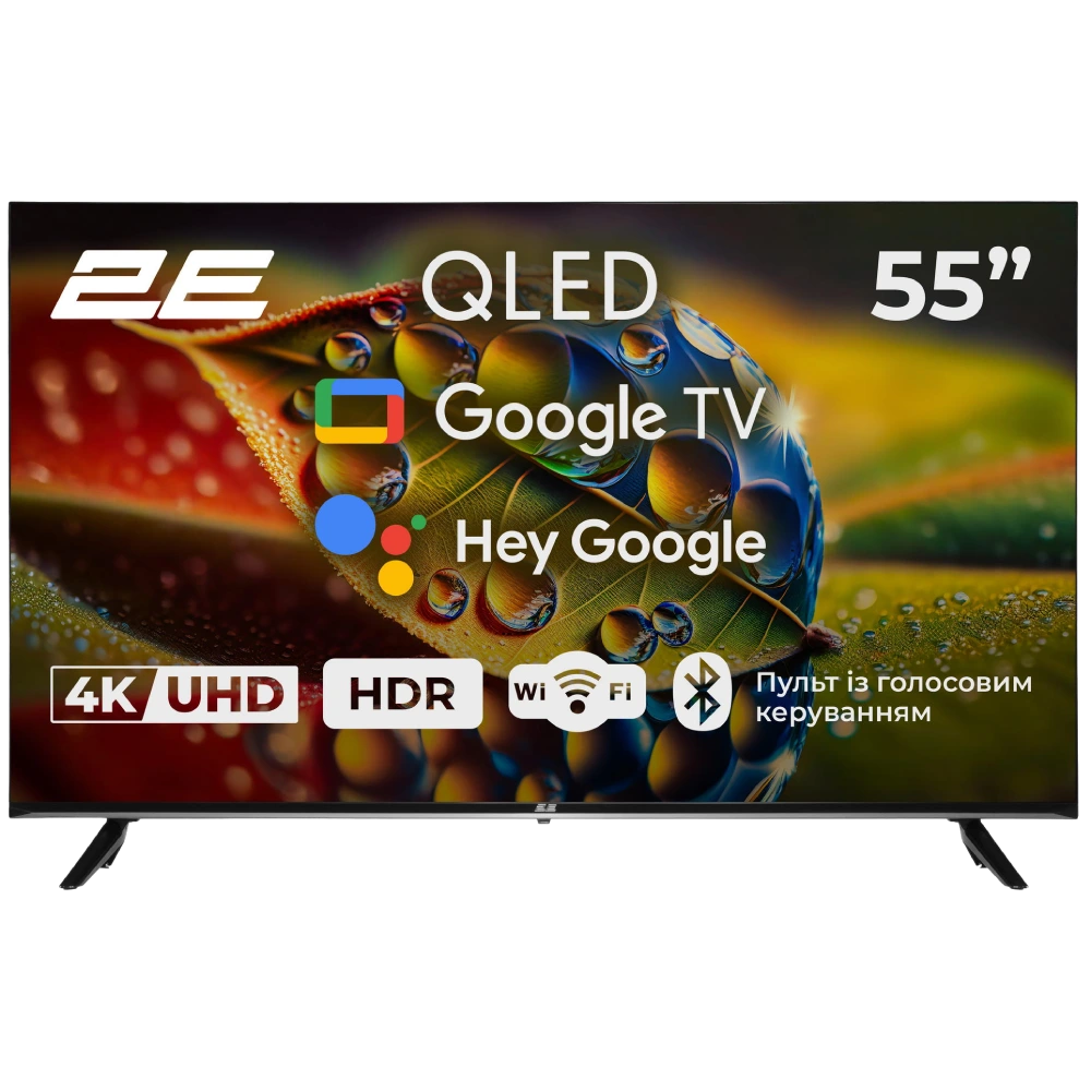 Телевізор 2e 2e 55a77q 55” дюйма 3840x2160 qled google tv