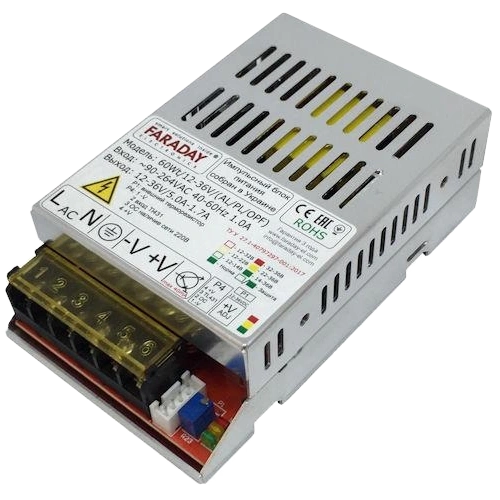 Блок питания faraday electronics faraday electronics 60wt/12-36v/alu