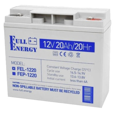 Аккумулятор гелевой 12В 20 А•ч для ИБП full energy full energy fel-1220