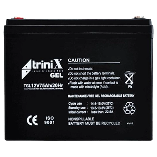 Аккумулятор гелевый 12В 75А•ч trinix trinix tgl12v75ah/20hr