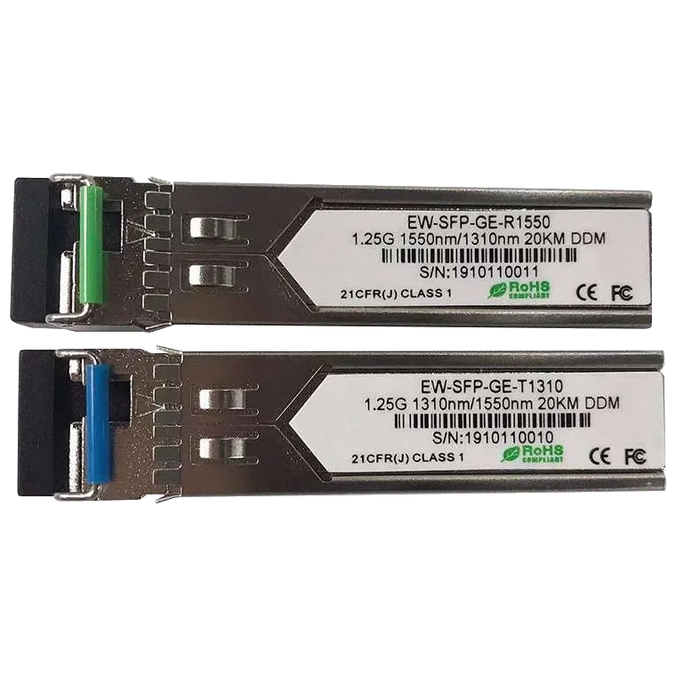 Модуль sfp (комплект 2шт) ewind ewind ew-sfp-ge-t1310 / ew-sfp-ge-r1550 1.25g, single-mode single fiber, 20km,  lc connector, tx1310/rx1550nm : 1310nm is transmitter，1550nm is receiver