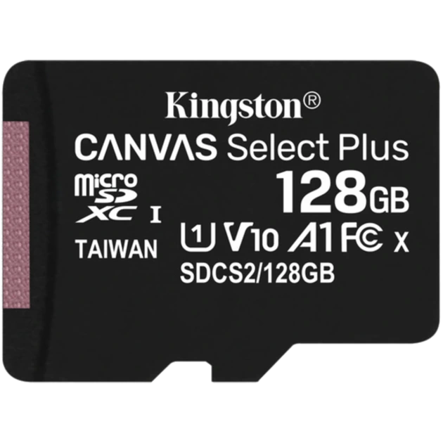 Карта памяти kingston kingston microsd 128gb c10 uhs-i r100mb/s + sd