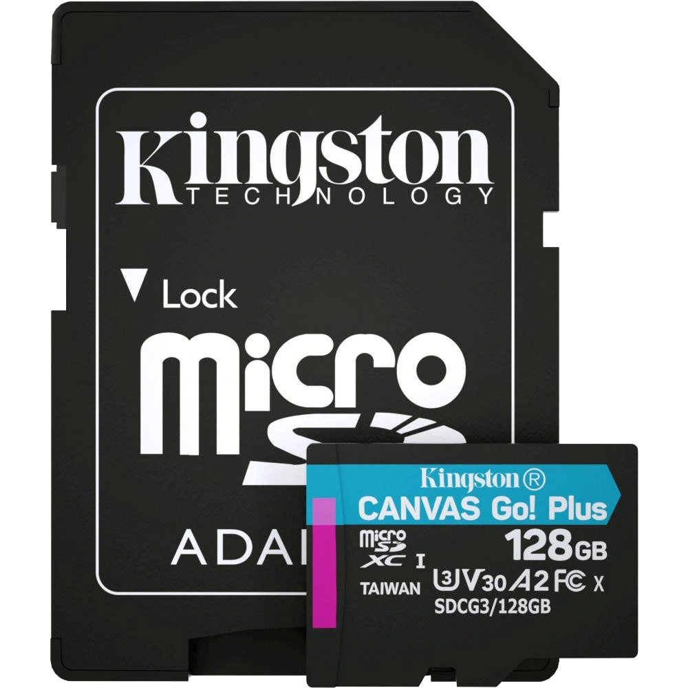 Модуль флэш-памяти kingston kingston 128gb microsdxc a2 u3 v30 + adp