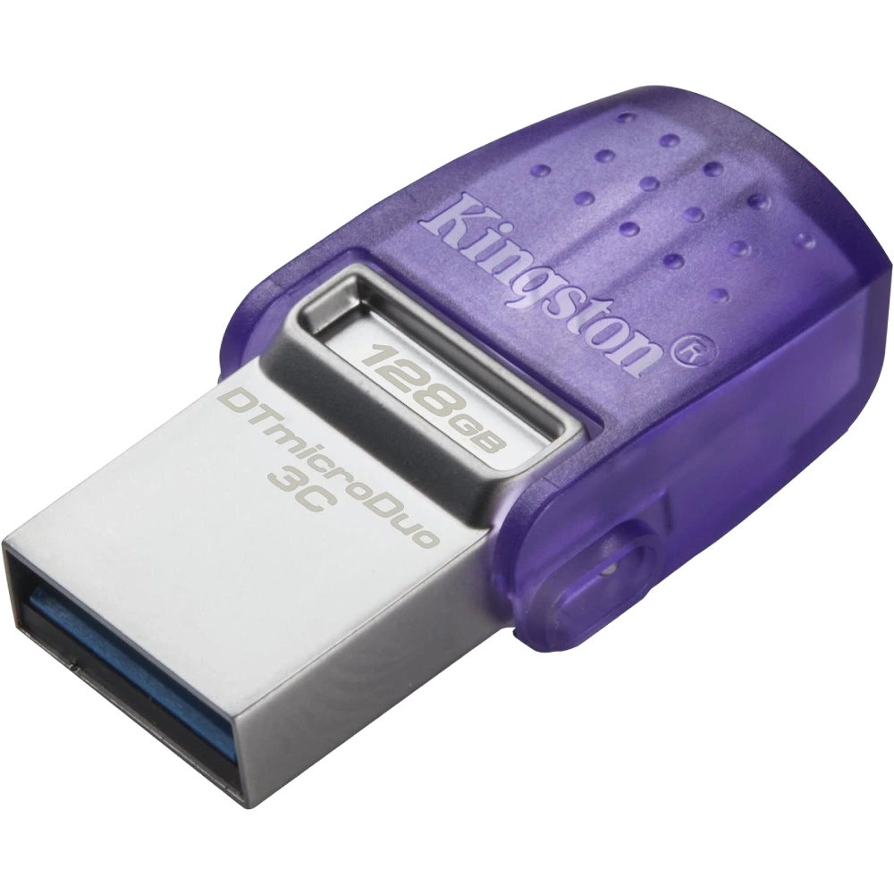 Накопитель kingston kingston 128gb usb 3.2 type-a gen1 + type-c dt microduo 3c r200mb/s