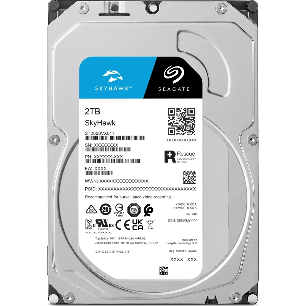 Жесткий диск внутренний seagate seagate skyhawk st2000vx017 2Тб